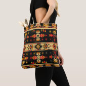 Azteekse tribal geometrisch patroon tote bag (Dichtbij)