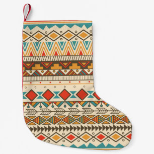 Azteekse Tribal Gestreepte Illustratie Kleine Kerstsok