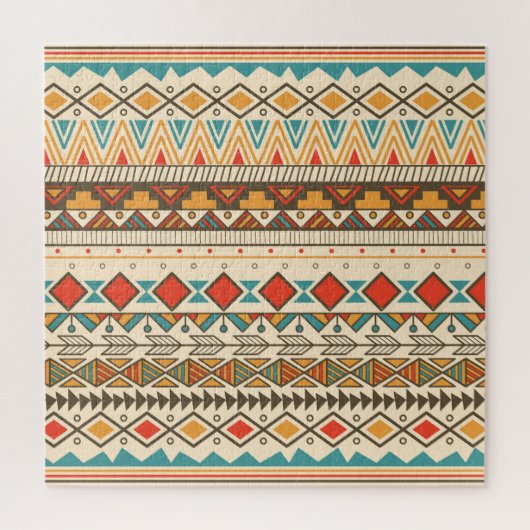 Azteekse Tribal Gestreepte Illustratie Legpuzzel (Verticaal)