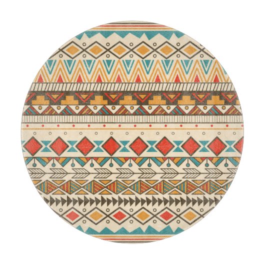 Azteekse Tribal Gestreepte Illustratie Snijplank (Voorkant)