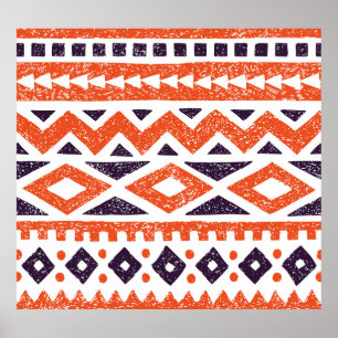 Azteekse tribale motieven, gestreepte print