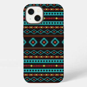 Azteekse Turquoise Rood Geel Zwart Gemengde Motiev iPhone 13 Hoesje