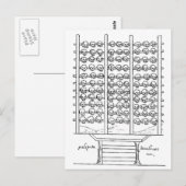 Azteekse Tzompantli Schedelrek Codex Duran Briefkaart (Voorkant / Achterkant)