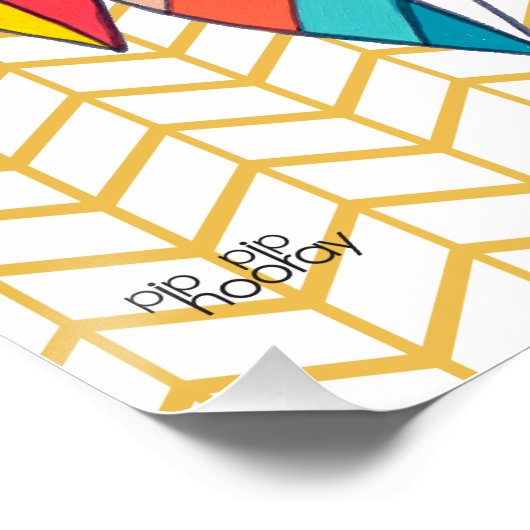 Azteekse uil stamvogelpatroon met vetgedrukte illu perfect poster (Hoek)