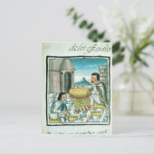 Azteekse veren ambachtslieden aan het werk briefkaart (Staand voorkant)