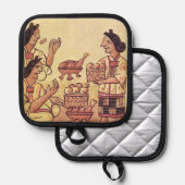 Azteekse vrouwen op een banket pannenlap (Voorkant / Achterkant)