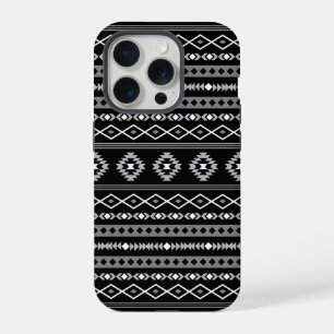 Azteekse witte grijze zwarte gemengde motieven pat iPhone 15 pro case