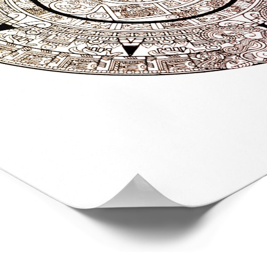 Azteekse Zonne Schijf Kalender Poster (Hoek)