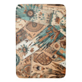 Azteekse zuidwestelijke stamveren badmat (Voorkant Verticaal)