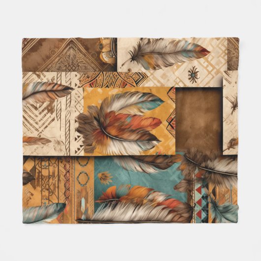 Azteekse zuidwestelijke stamveren fleece deken (Voorkant (Horizontaal))