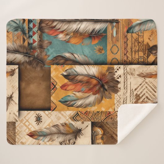 Azteekse zuidwestelijke stamveren sherpa deken (Voorkant (horizontaal))