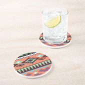 Aztek Tribal Southwestern Geometric Zandsteen Onderzetter (Zijkant)