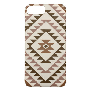 Azteken diamant motief ontwerp bruin+crème iPhone 8/7 plus hoesje