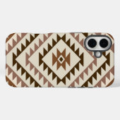 Azteken diamant motief ontwerp bruin+crème Case-Mate iPhone case (Achterkant (horizontaal))