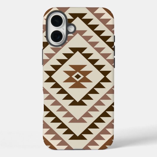 Azteken diamant motief ontwerp bruin+crème Case-Mate iPhone case (Achterkant)