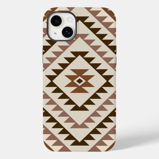 Azteken diamant motief ontwerp bruin+crème Case-Mate iPhone case (Achterkant)