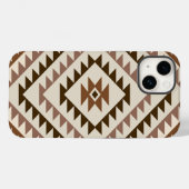 Azteken diamant motief ontwerp bruin+crème Case-Mate iPhone case (Achterkant (horizontaal))