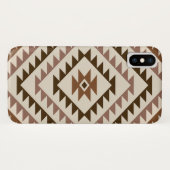 Azteken diamant motief ontwerp bruin+crème Case-Mate iPhone case (Achterkant (horizontaal))