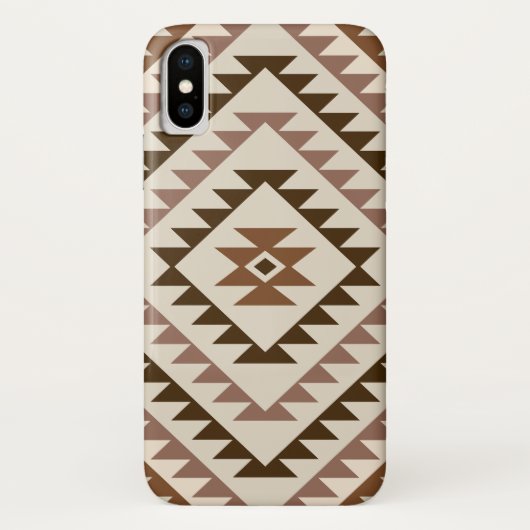 Azteken diamant motief ontwerp bruin+crème Case-Mate iPhone case (Achterkant)