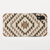 Azteken diamant motief ontwerp bruin+crème Case-Mate iPhone case (Achterkant (horizontaal))