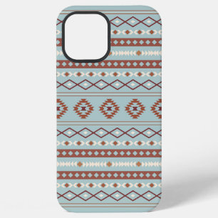 Azteken gemengd motiefpatroon roest crème blauw iPhone 12 pro max hoesje