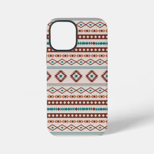 Azteken Roest Teal Gemengde Motieven Patroon iPhone 12 Mini Hoesje