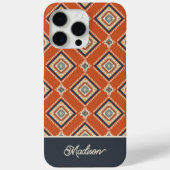Azteken Stam Patroon Roest Blauw Gepersonaliseerde Case-Mate iPhone Case (Achterkant)