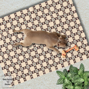 Aztekenkruispatroon Boho Zuidwest Design Huisdier  Fleece Deken