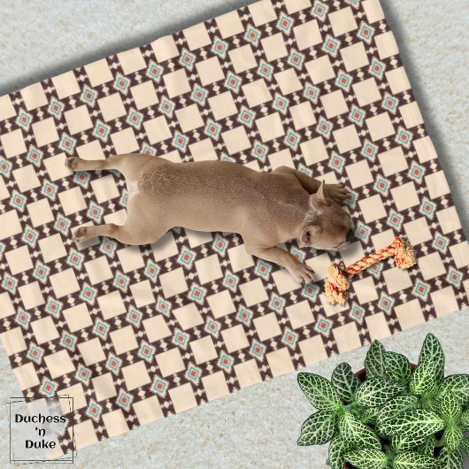 Aztekenkruispatroon Boho Zuidwest Design Huisdier  Fleece Deken