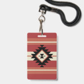 Aztekenpatroon Badge (Voorzijde met lanyard)