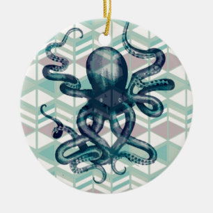 azteque vintage kraken keramisch ornament