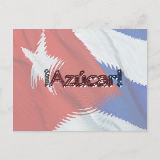 Azucar op Cubaanse vlag Briefkaart (Voorkant)