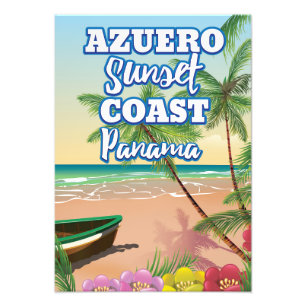 Azuero Sunset Coast Panama strand reisposter Foto Afdruk