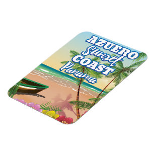 Azuero Sunset Coast Panama strand reisposter Magneet