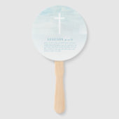 Azul Bautizo Recuerdo Abanico de Mano Hand Fans Handwaaier (Achterkant)