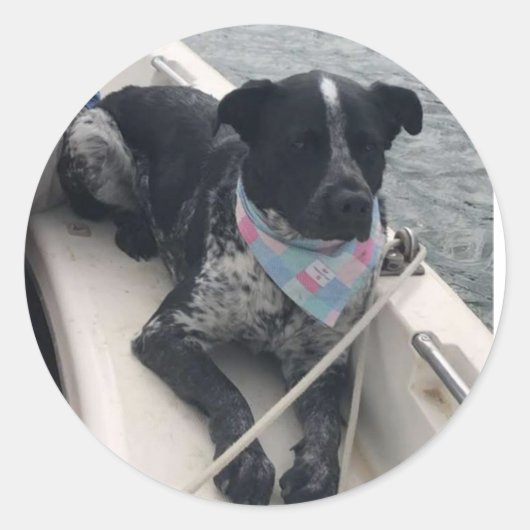 Azul eerste stuurman ronde sticker (Voorkant)