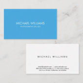Azul Elegante Profesional Simple Mínimo Visitekaartje (Voorkant / Achterkant)