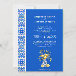  💙🍋Azul & Limone Romance [blauw] Uitnodiging