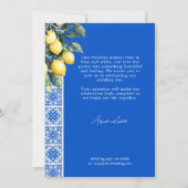  💙🍋Azul & Limone Romance [blauw] Uitnodiging (Achterkant)