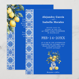  💙🍋Azul & Limone Romance [blauw] Uitnodiging