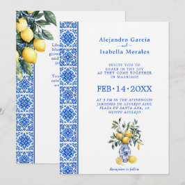 💙🍋Azul & Limone Romance – Klassieke Uitnodigi Kaart