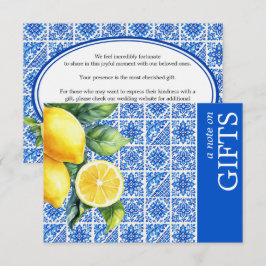 💙🍋Azul & Limone Romance Notitie bij cadeaus Informatiekaartje
