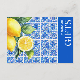 💙🍋Azul & Limone Romance Notitie bij cadeaus Informatiekaartje