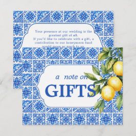 💙🍋Azul & Limone Romance Notitie bij cadeaus Informatiekaartje