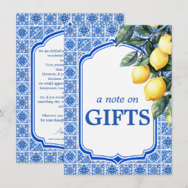 💙🍋 Azul & Limone Romance Notitie over Cadeaus Informatiekaartje