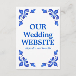 💙🍋 Azul & Limone Romance QR Trouwwebsite Informatiekaartje