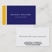 Azul Naranja Blanco Moderno Simple Profesional Visitekaartje (Voorkant / Achterkant)