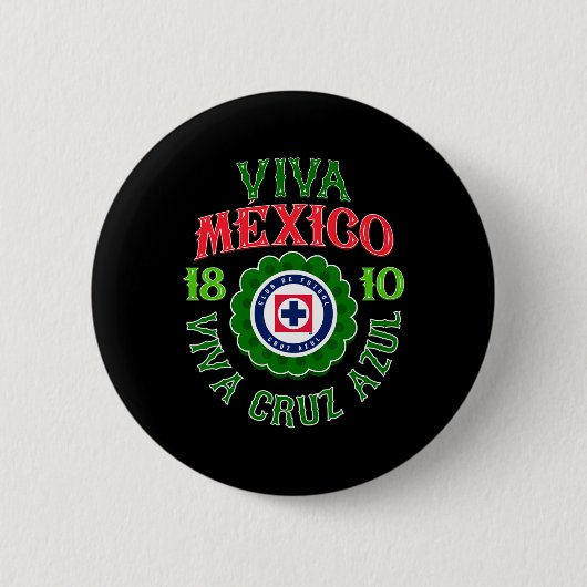 Azul - Onafhankelijkheidsdag van Mexico Ronde Button 5,7 Cm (Voorkant)