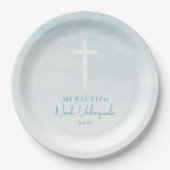 Azul Platos de Bautizo Spaans Papier Borden Papieren Bordje (Voorkant)