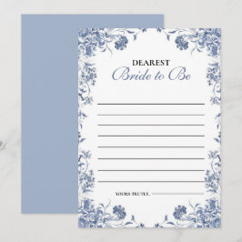  azul presupuesto Bridgerton Bridal Shower Game Kaart